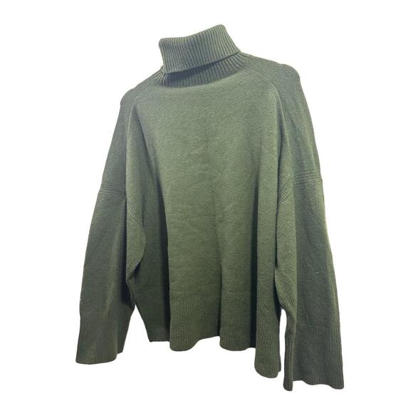 J Crew Knit Sweater Womens Size XXL Olive Green Turtleneck Pullover - Picture 10 of 10